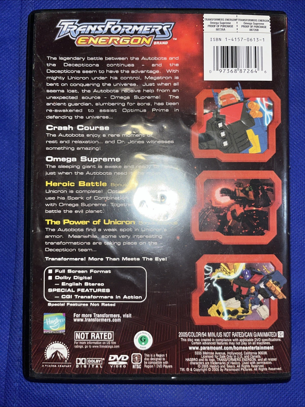 Transformers: Energon - Omega Supreme (DVD, 2005)