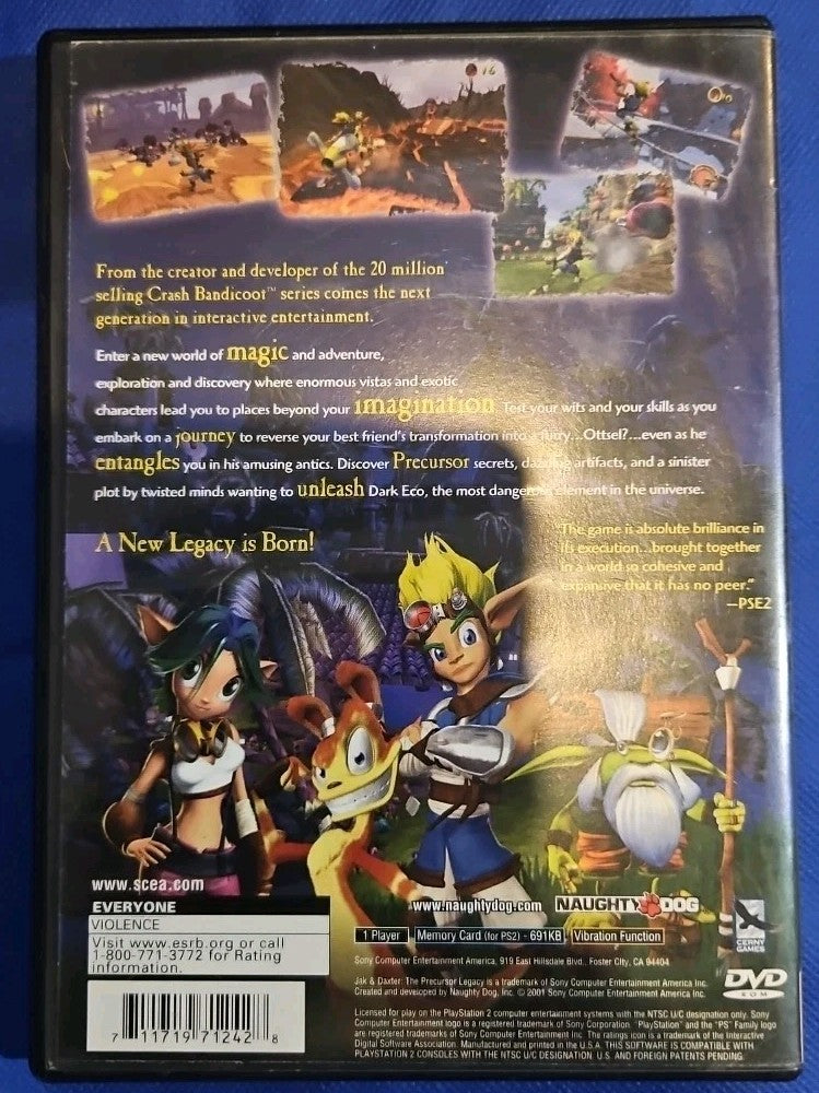 Jak and Daxter: The Precursor Legacy Greatest Hits (PS2) Mint w/Map. Tested