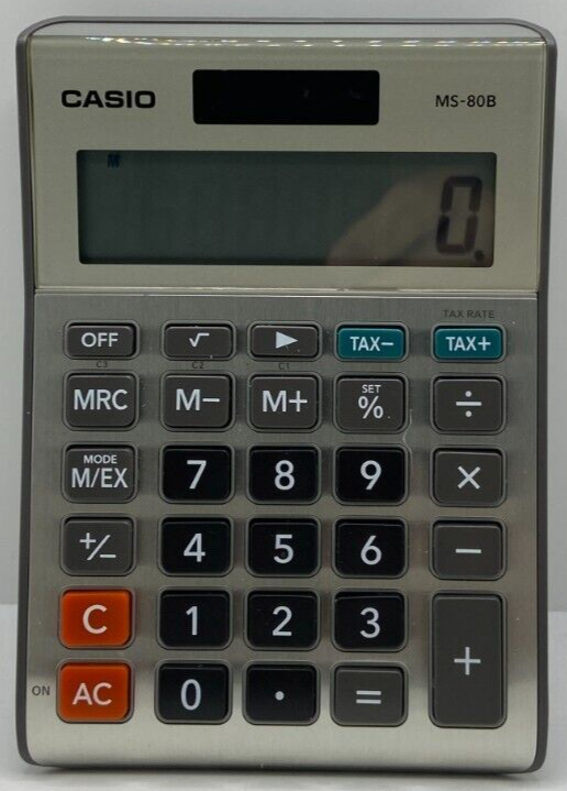 Casio MS-80S Basic Calculator - Tested - Works