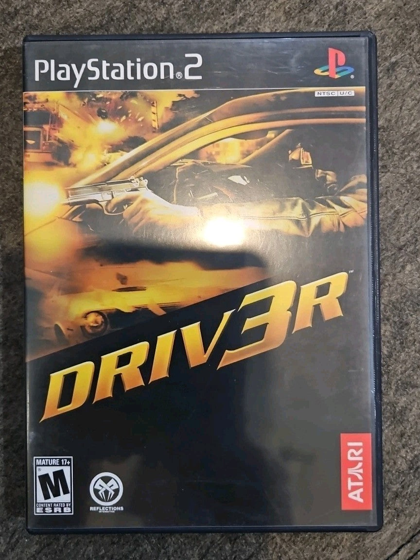 Driv3r (PS2) Mint. CIB Manual + Stckers In Original Case