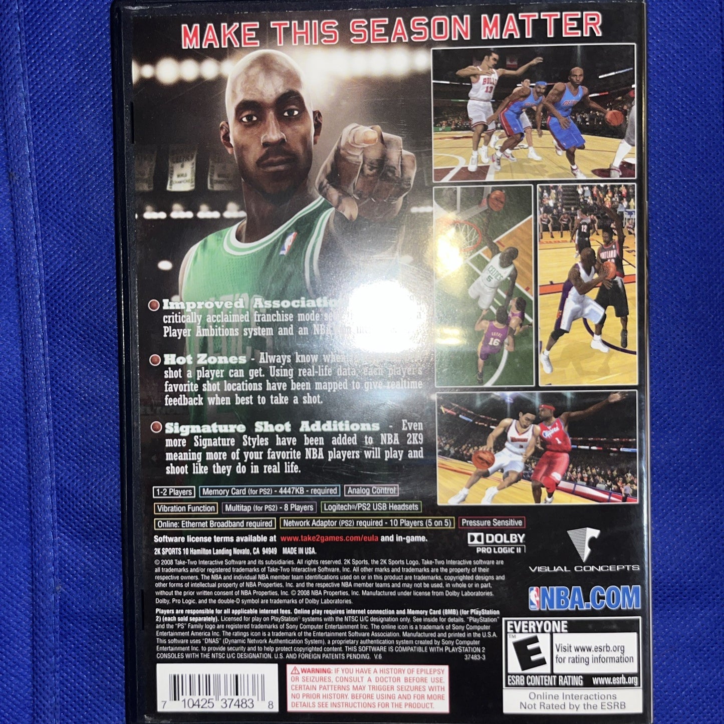 NBA 2K9 (PS2) Original Case + Manual + Tested Disc