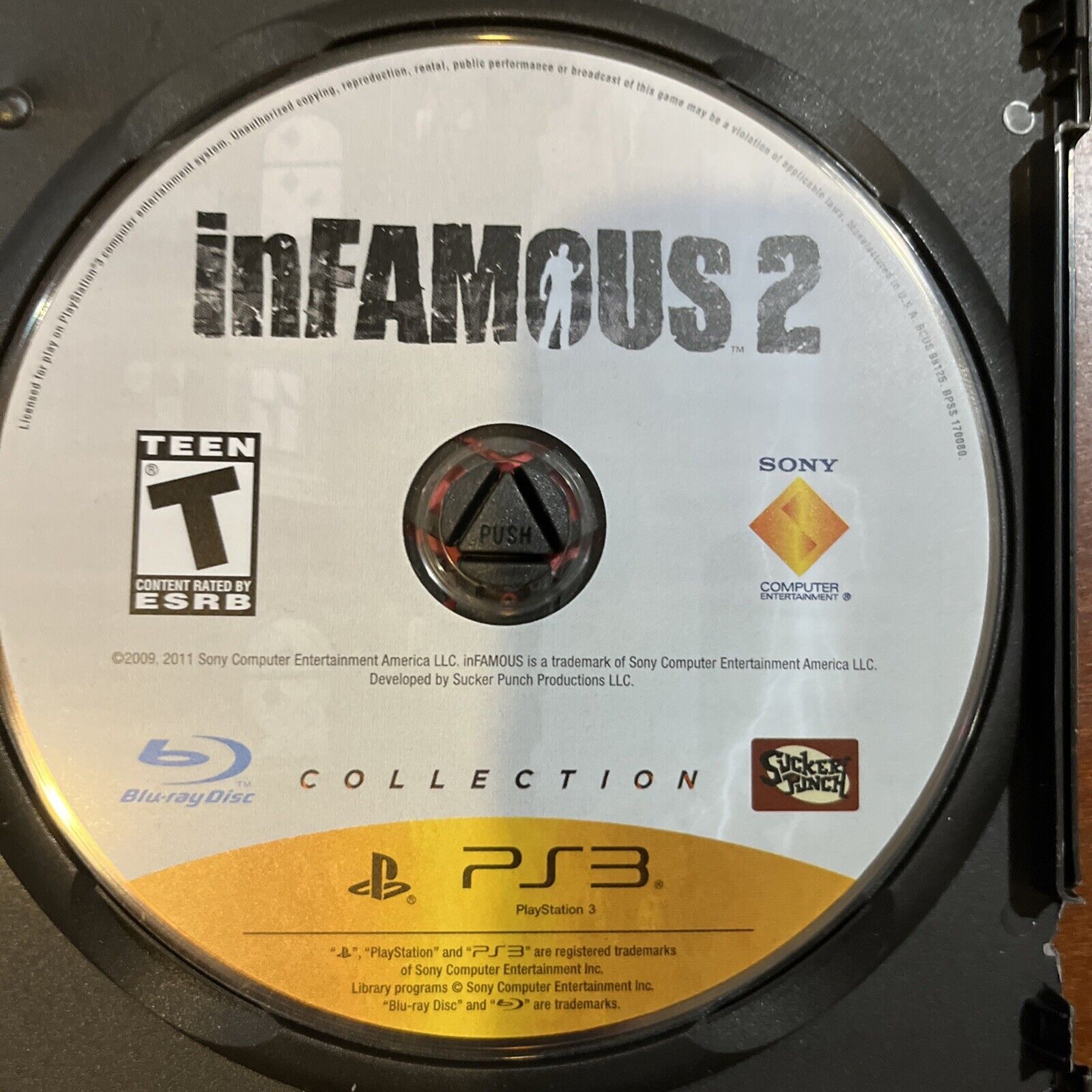 inFamous 2 (PS3) Tested. No Scratches. No Manual Or Artwork