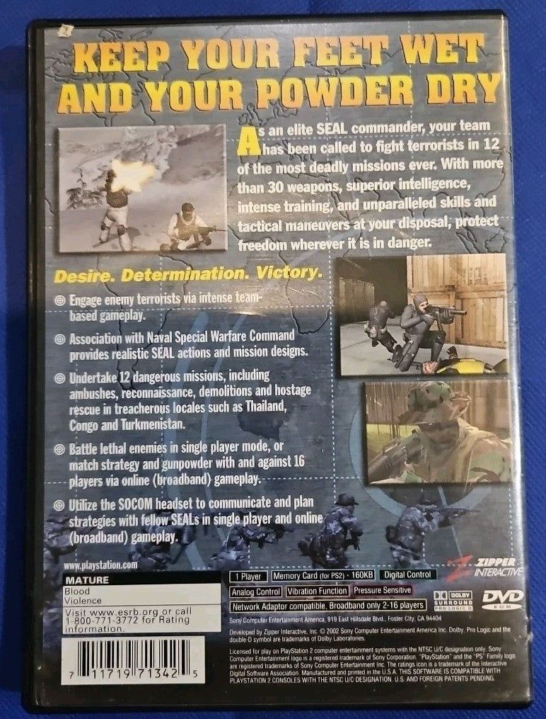 SOCOM: U.S. Navy SEALs (PS2) Tested. No Scratches. W/Manual. New Case. Resealed