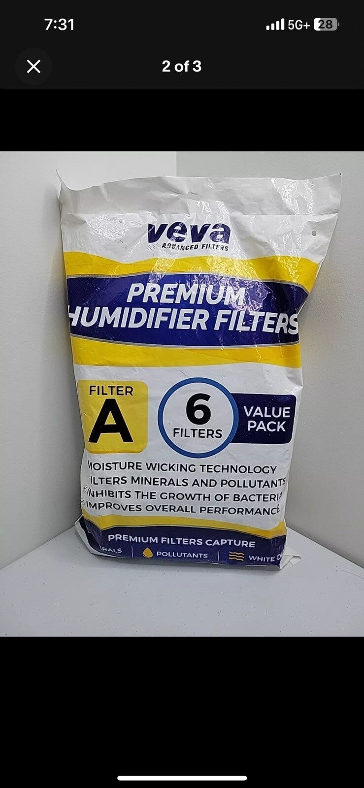 Sealed Pack of 6 - VEVA 6 Pack Premium Humidifier Filters A NIB