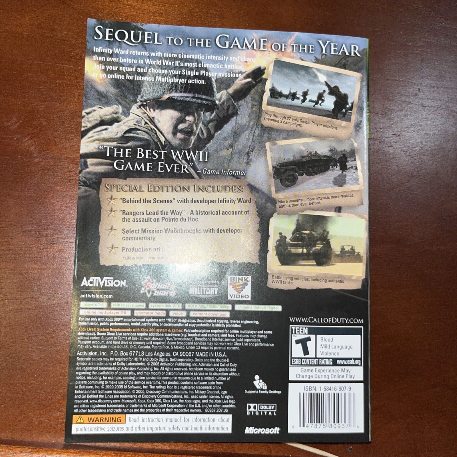 Call of Duty 2 - Platinum Hits - Special Edition - No Bonus DVD. New Case.