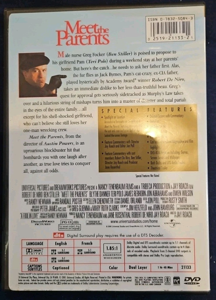 Meet the Parents (2000) (DVD, 2000) Tested