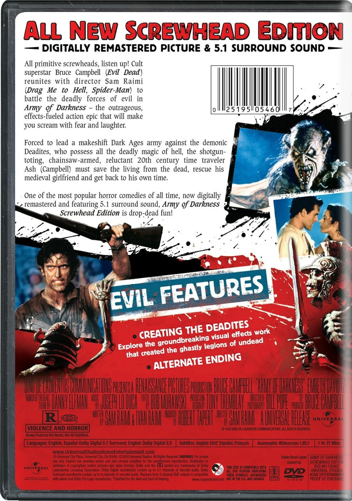 Army of Darkness - The Evil Dead 3 DVD Ian Abercrombie NEW