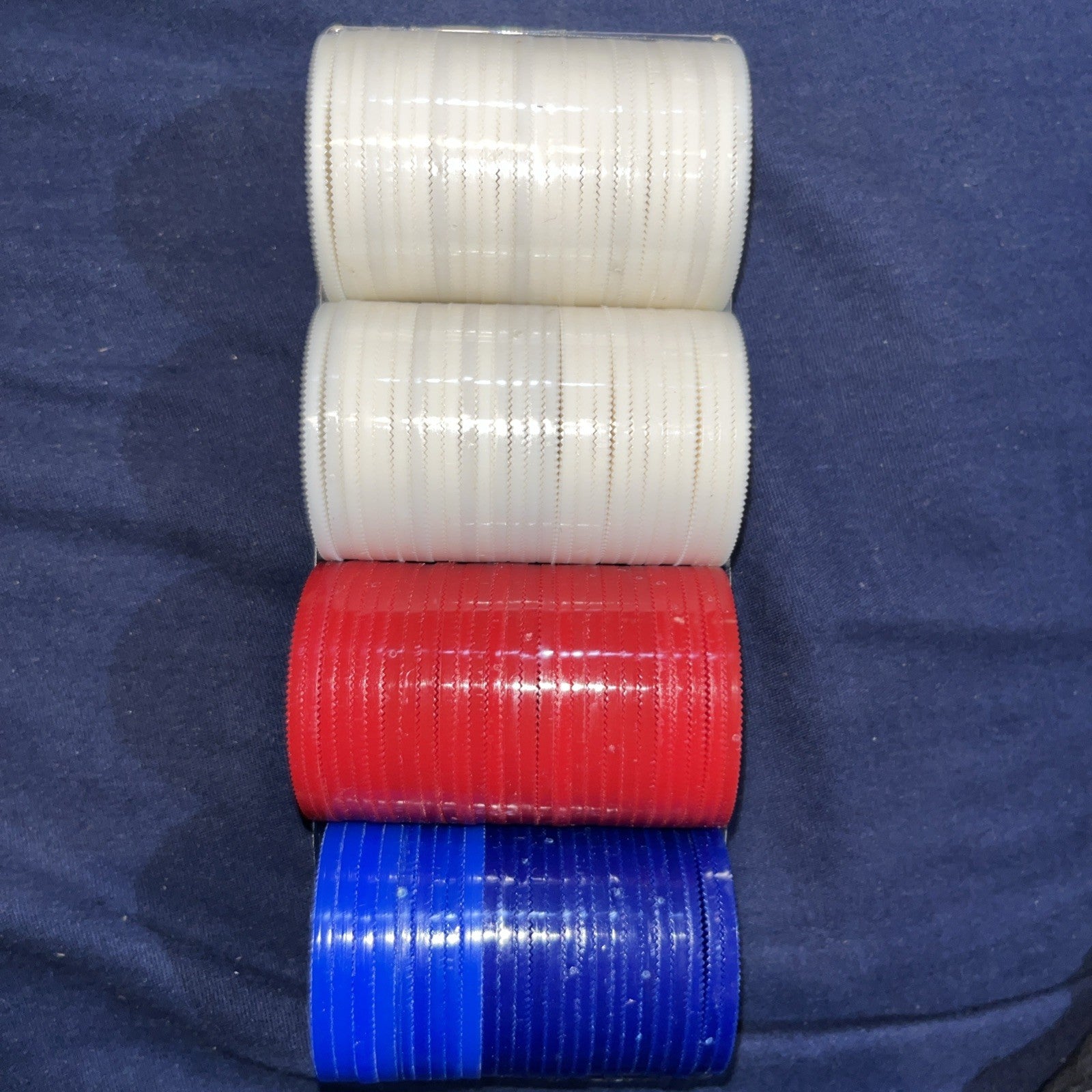 Hoyle 100 Poker Chips with Plastic Tray - Vintage 1992 Set New Old Stock NOS