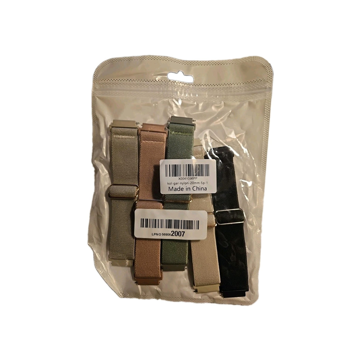 5 Pack 20mm Nylon Watch Bands Gray Rose Gold Green Khaki Black Quick...