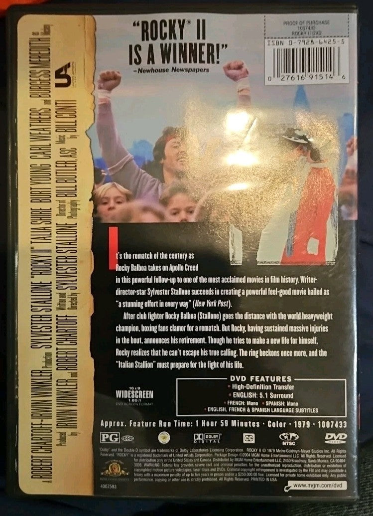 Rocky II (DVD, 1979)