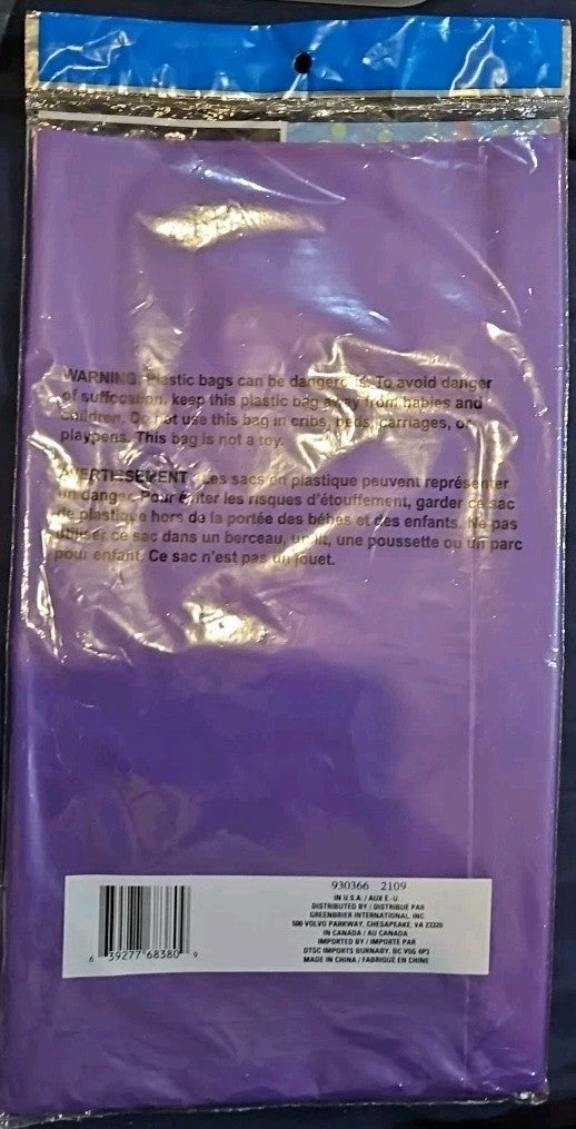 Plastic Table Cover 54 X 108 Purple NEW