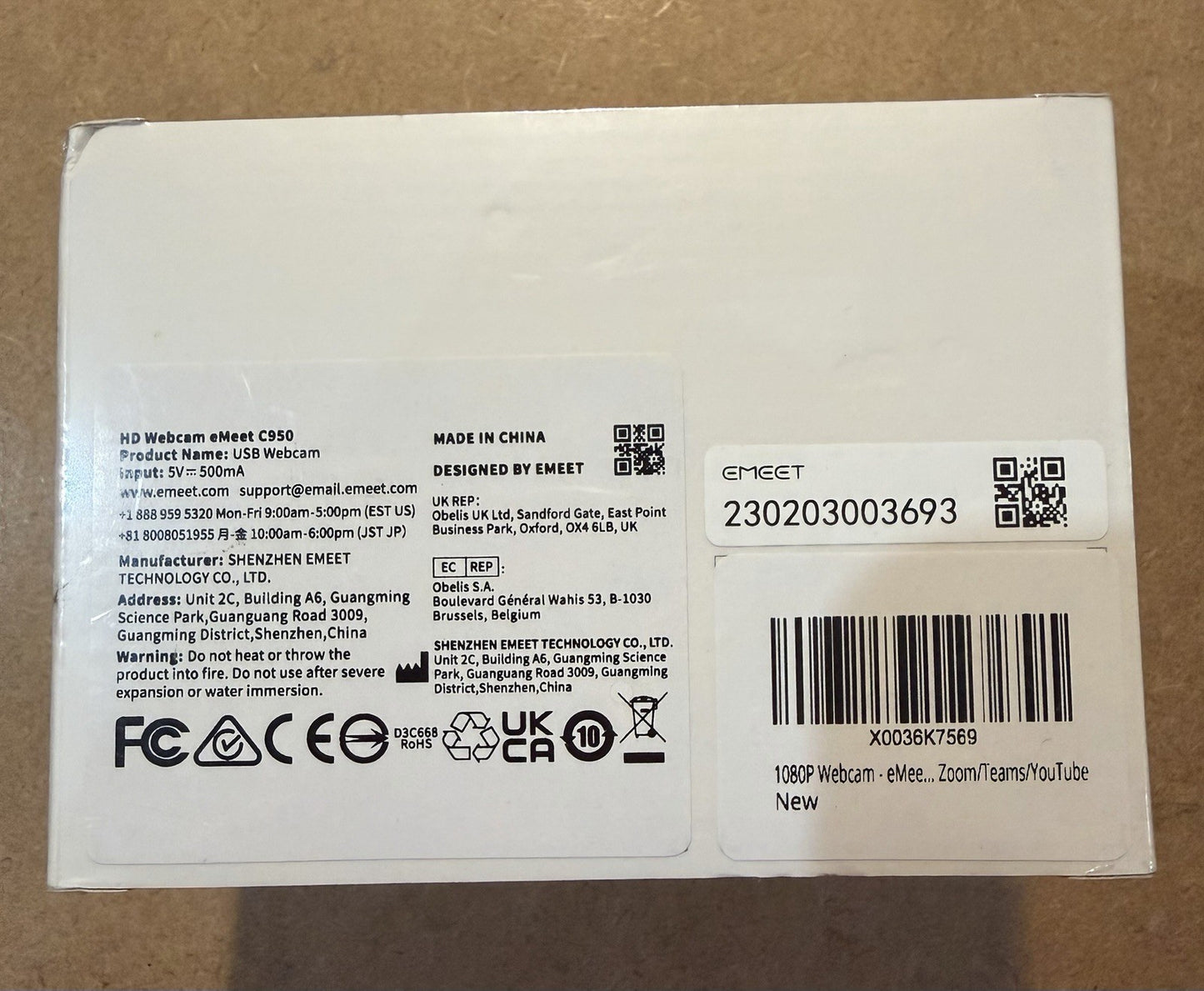 EMEET SmartCam C950 USB Webcam HD 1080P NEW