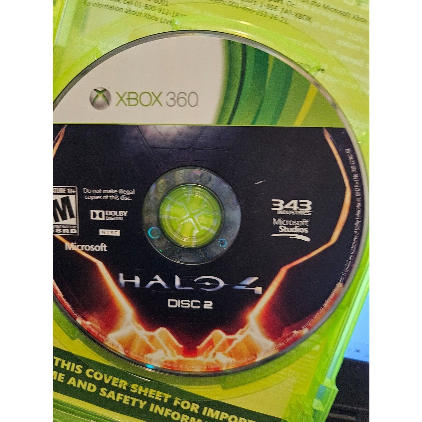 Halo 4 - XBOX 360. No Manual. Damaged Cover art. New Case. Tested