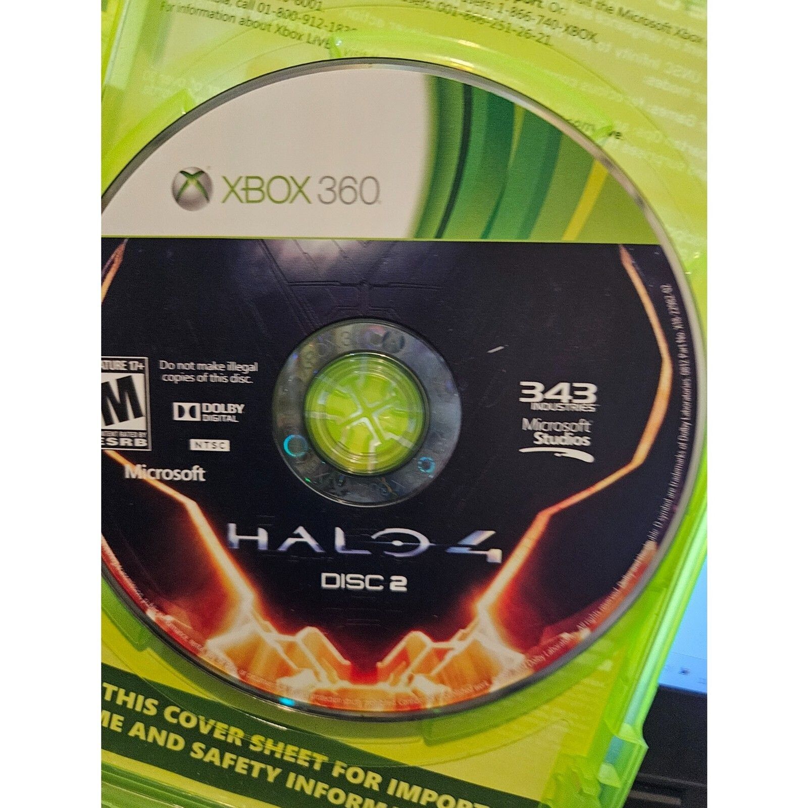Halo 4 - XBOX 360. No Manual. Damaged Cover art. New Case. Tested