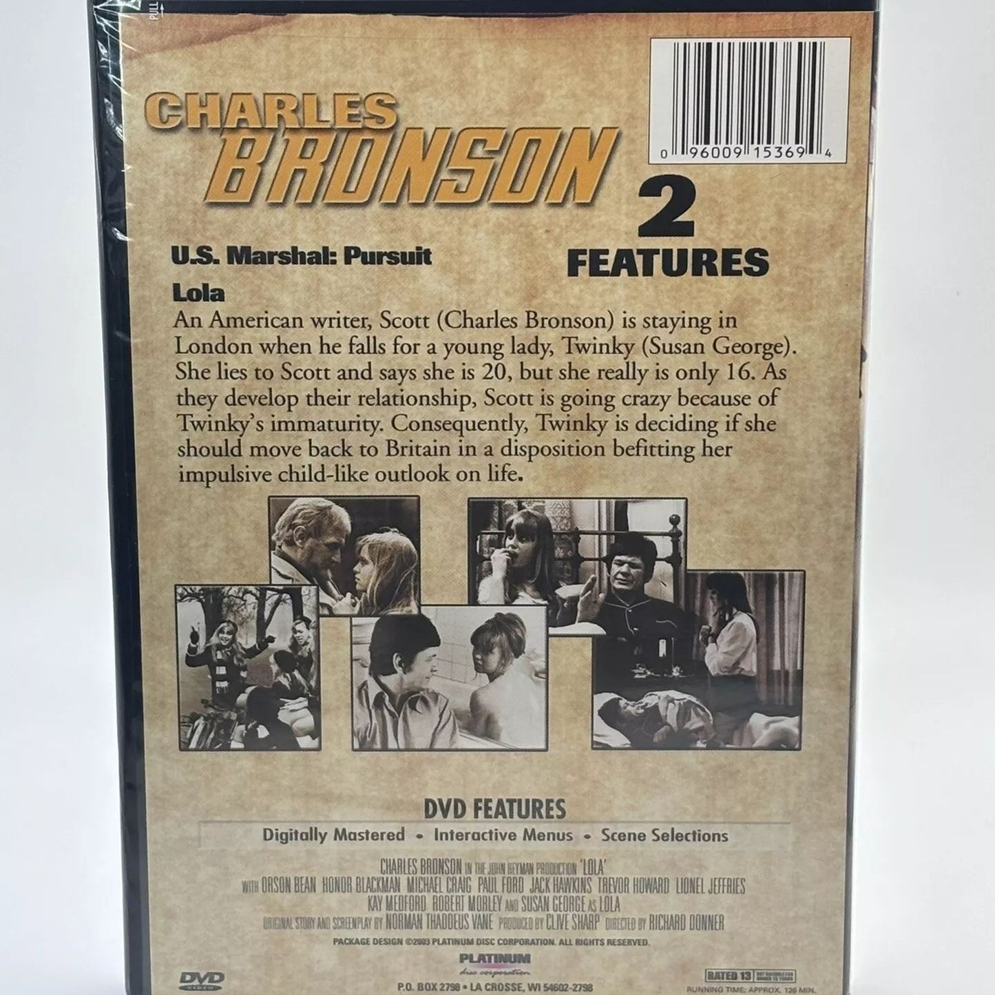 Lola / U.S. Marshall: Pursuit (DVD) Double Feature Charles Bronson - Sealed