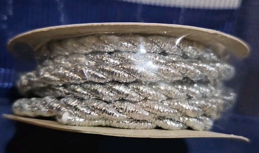 Simplicity Trim, Silver 5 mm Metallic Cord Trim Great for Apparel,Home 