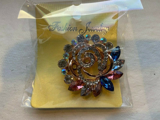 Fiona Jolin Multicolor Rhinestone Brooch Pin - New