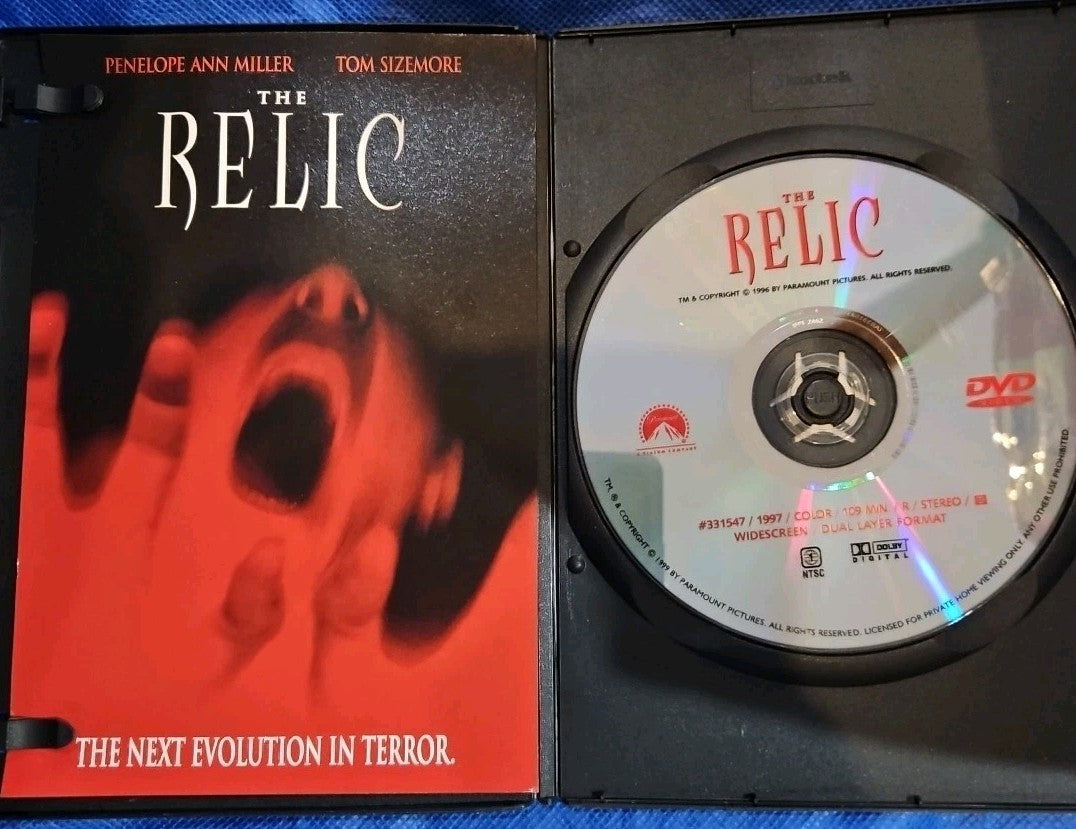 Relic (DVD, 1997) Tested. Slim Case. Cropped Artwork
