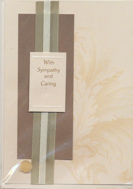 "With Sympathy and Caring" Card and Envelope in Plastic Sleeve