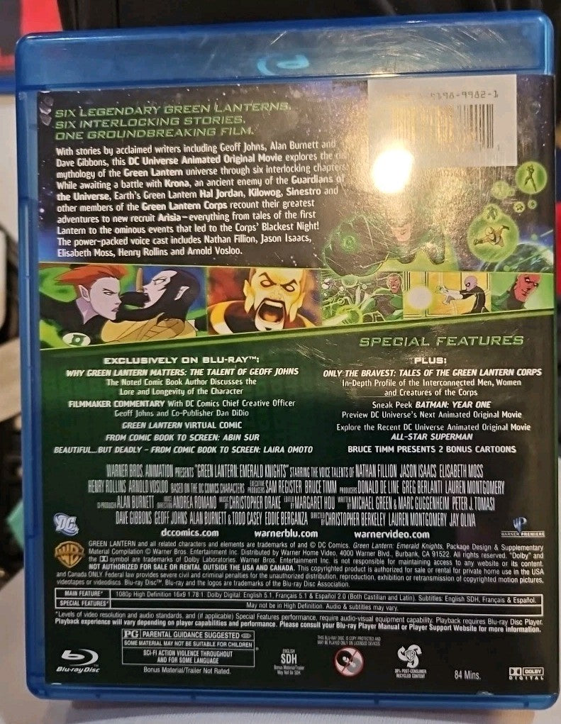 Green Lantern: Emerald Knights (Blu-ray, 2011) New. No Digital Download