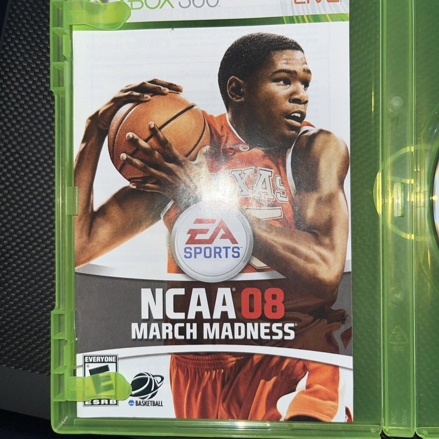 NCAA March Madness 08 - Xbox 360 - No Cover Liner.  With Manual. Tested