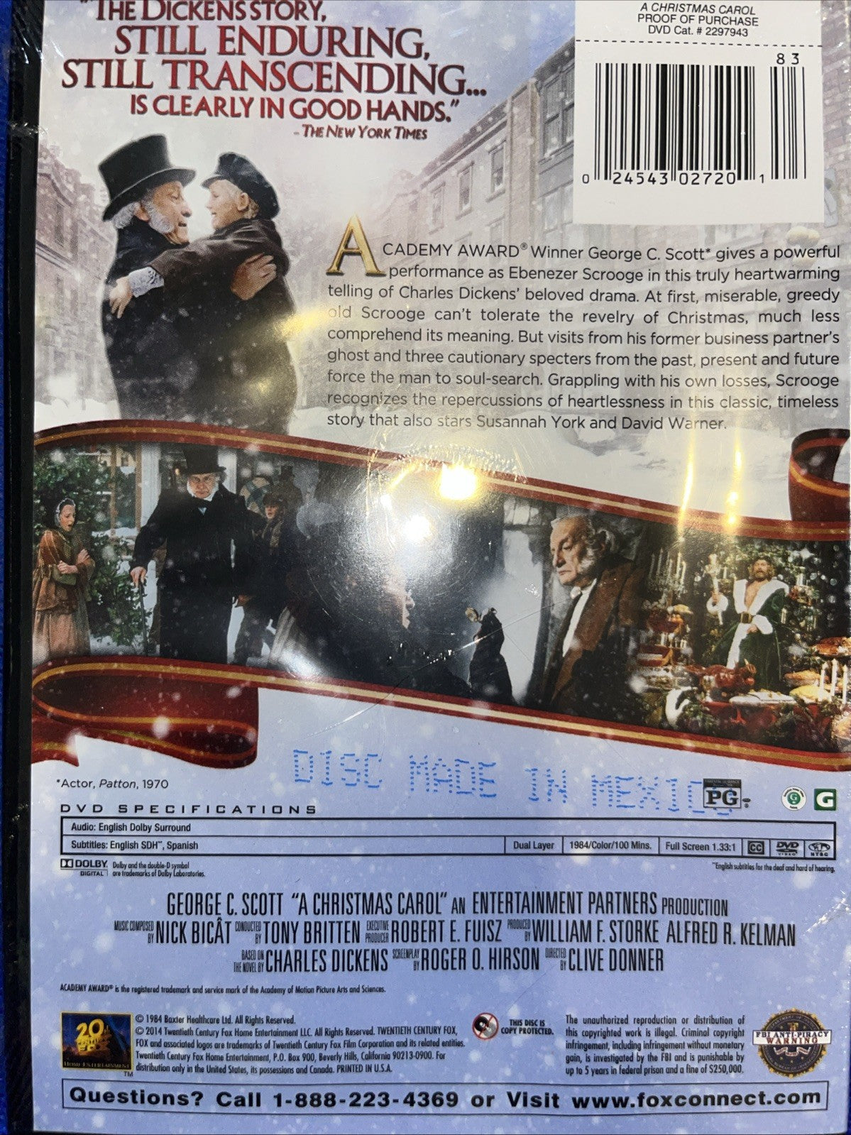 A Christmas Carol (DVD, 1984) Sealed