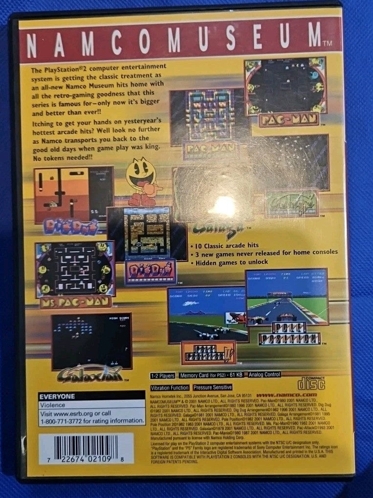 Namco Museum (PS2) Mint.tested w/Manual