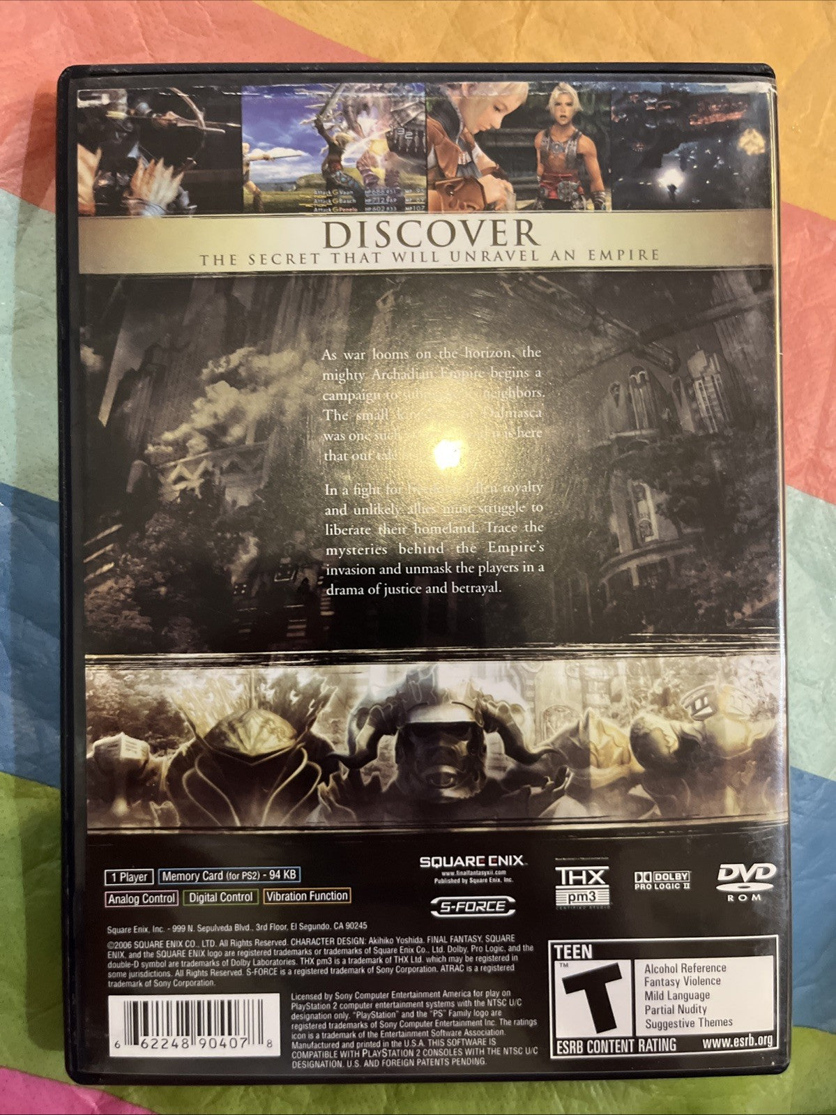 Final Fantasy XII (PS2) CIB W/ Manual + Reg. Original Case. Minor Liner Wear