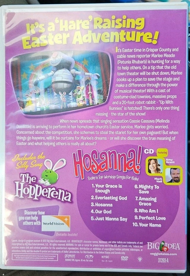 VeggieTales A Very Veggie Easter (DVD) No CD. Tested. New Case