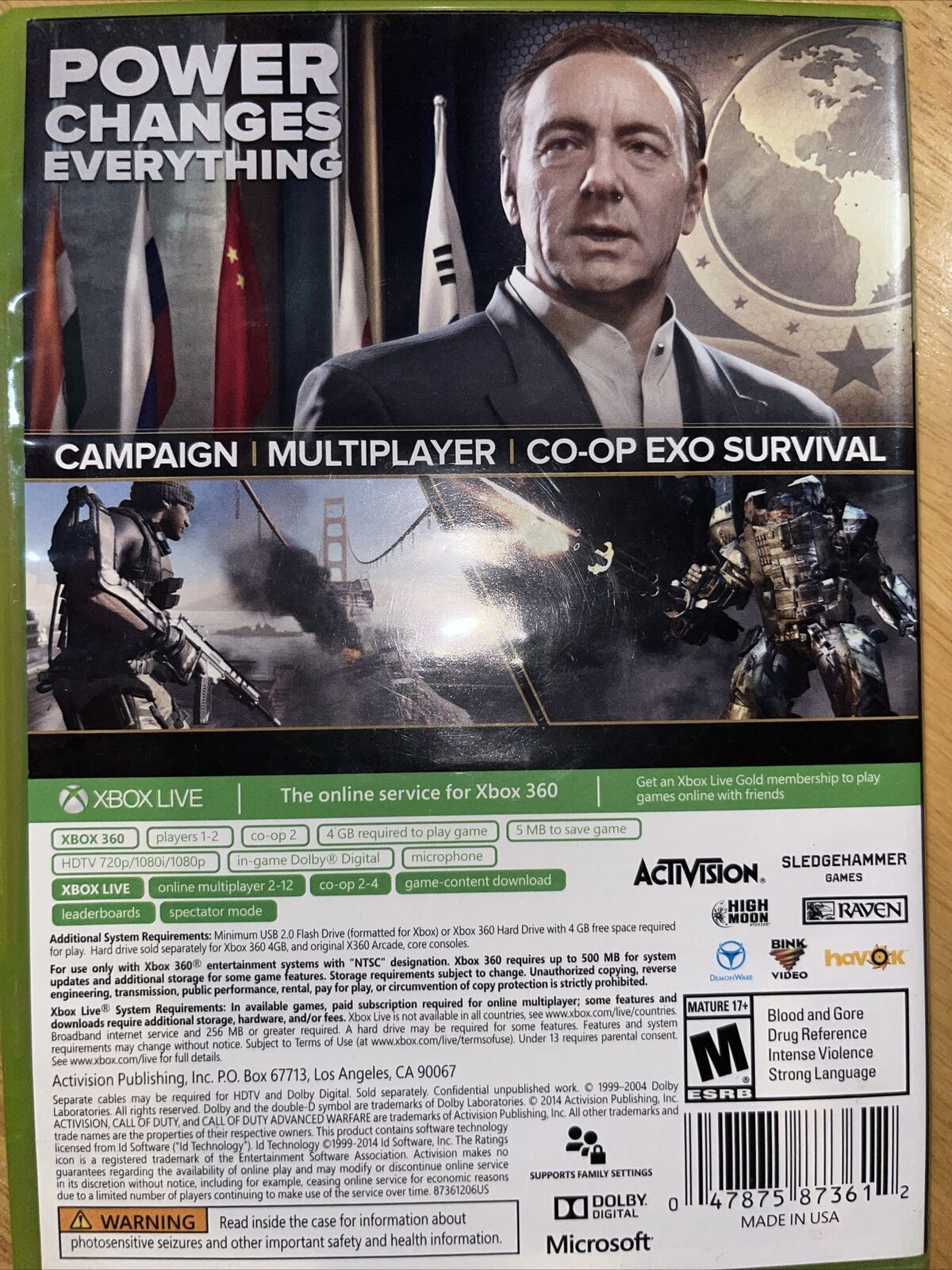 Call of Duty: Advanced Warfare (Microsoft Xbox 360, 2014) No Manual