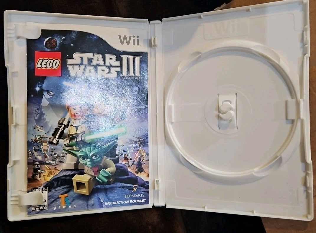 Lego Star Wars III: The Clone Wars (Wii) No Game. Case + Artwork + Manual ONLY