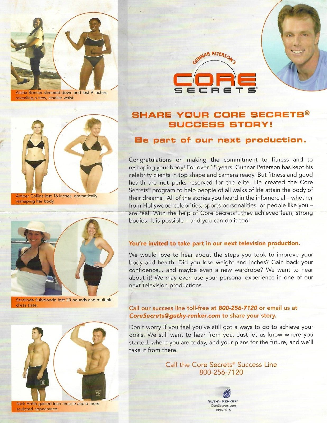 Gunnar’s Core Secrets 5 DVDs w/ Sand Weights