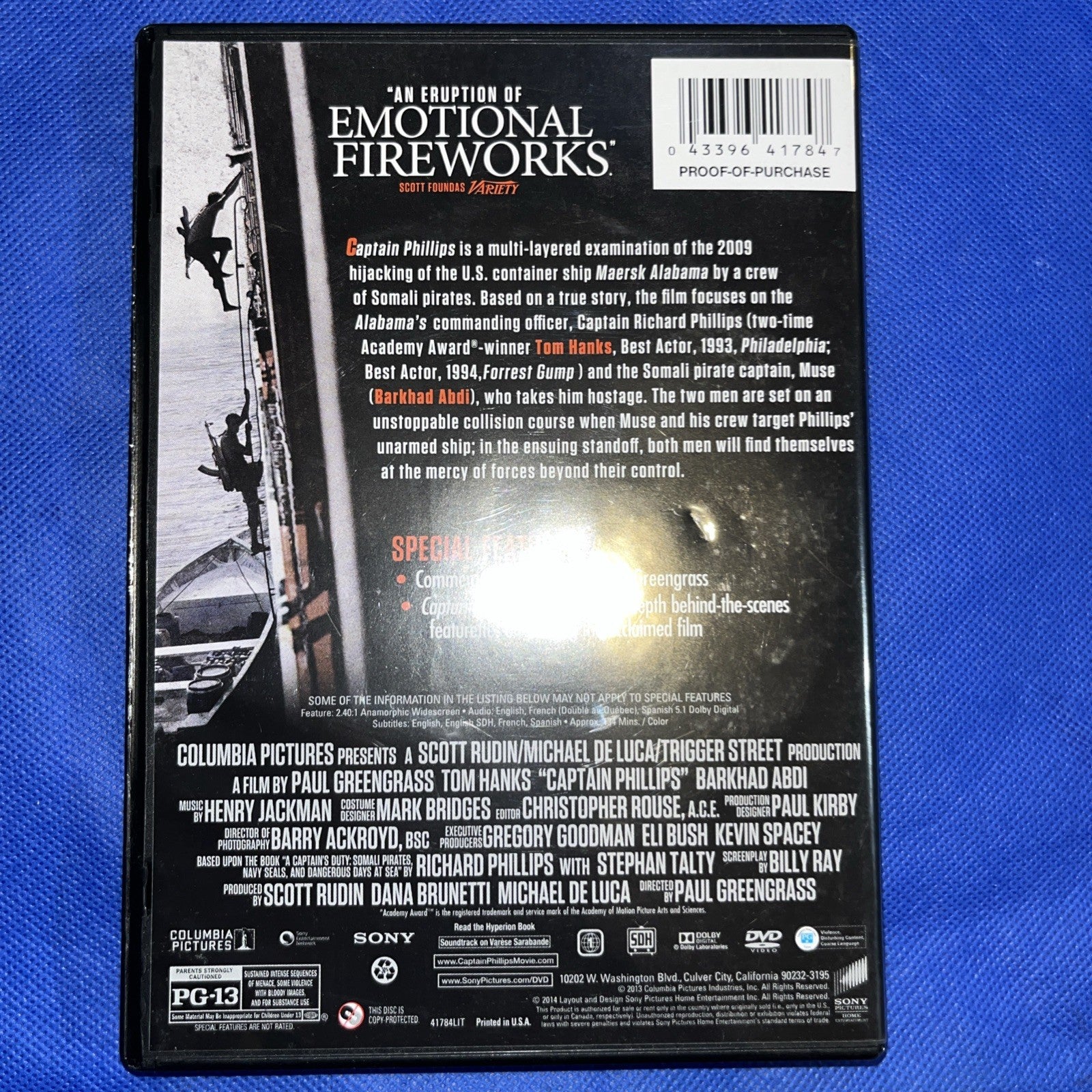 Captain Phillips (DVD, 2013) Sealed