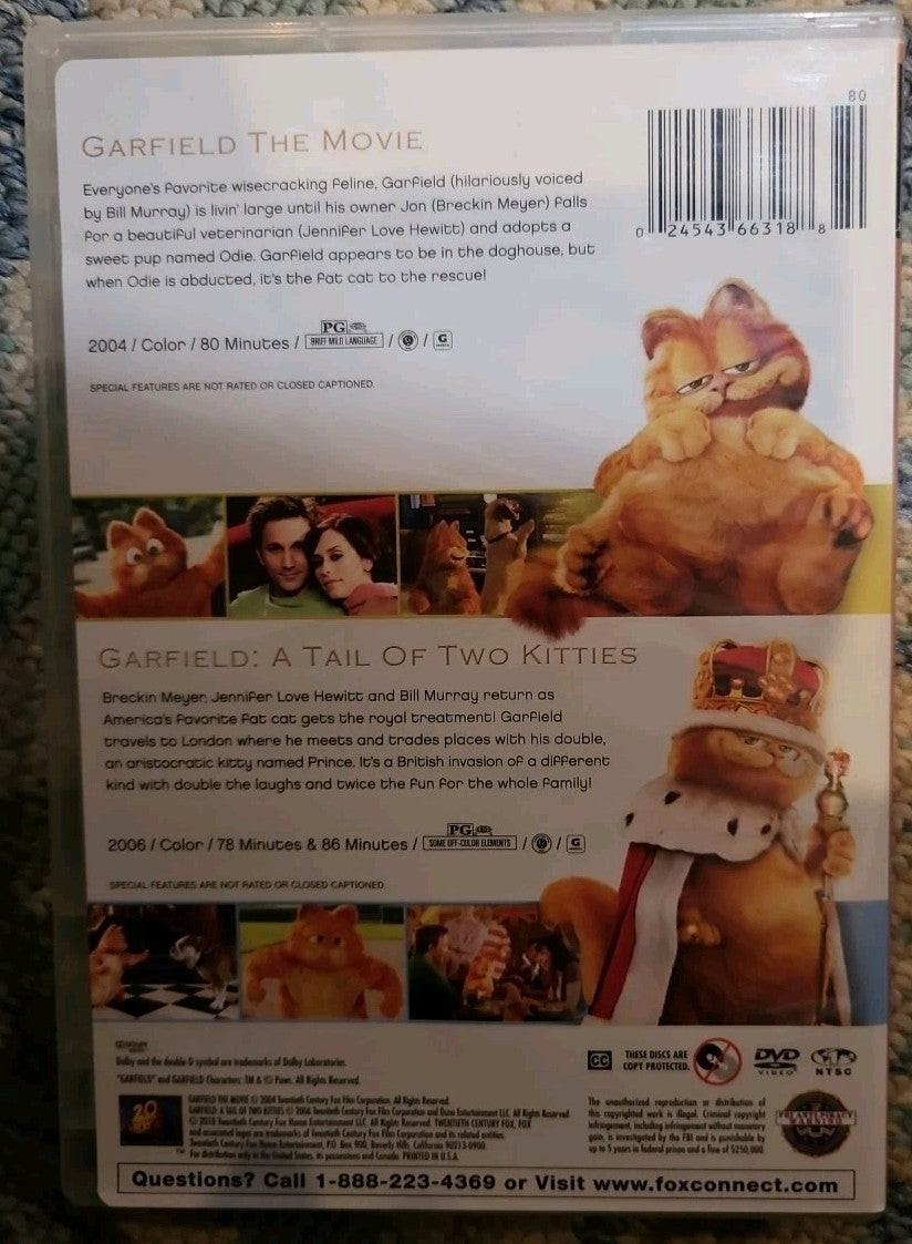 Garfield: Movie  But MISSING Garfield: Tale of Two Kitties (DVD)  Tested. 