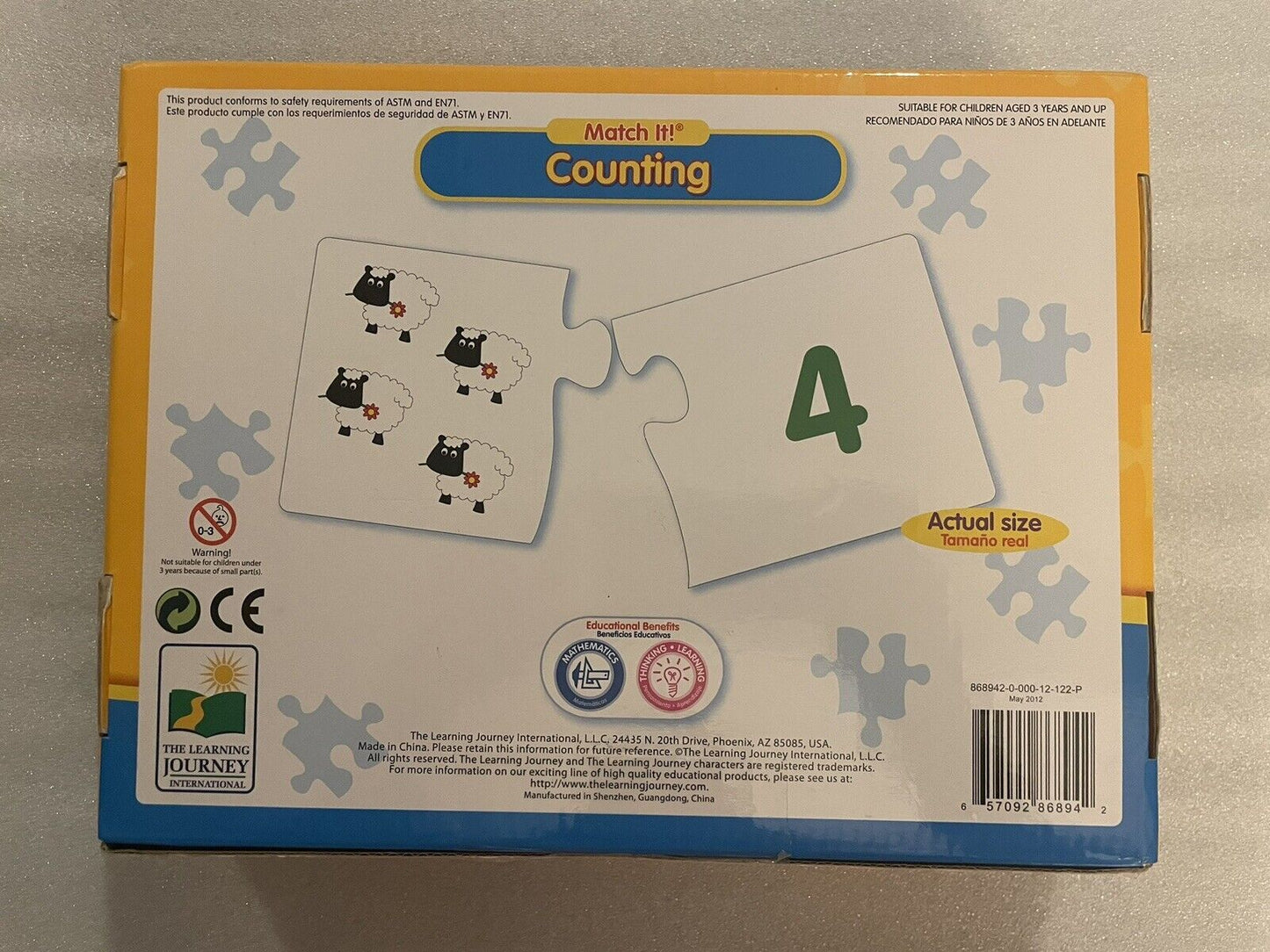 Learning Journey: Match It! Counting 30 Piece Self-Correcting Number Puzzle