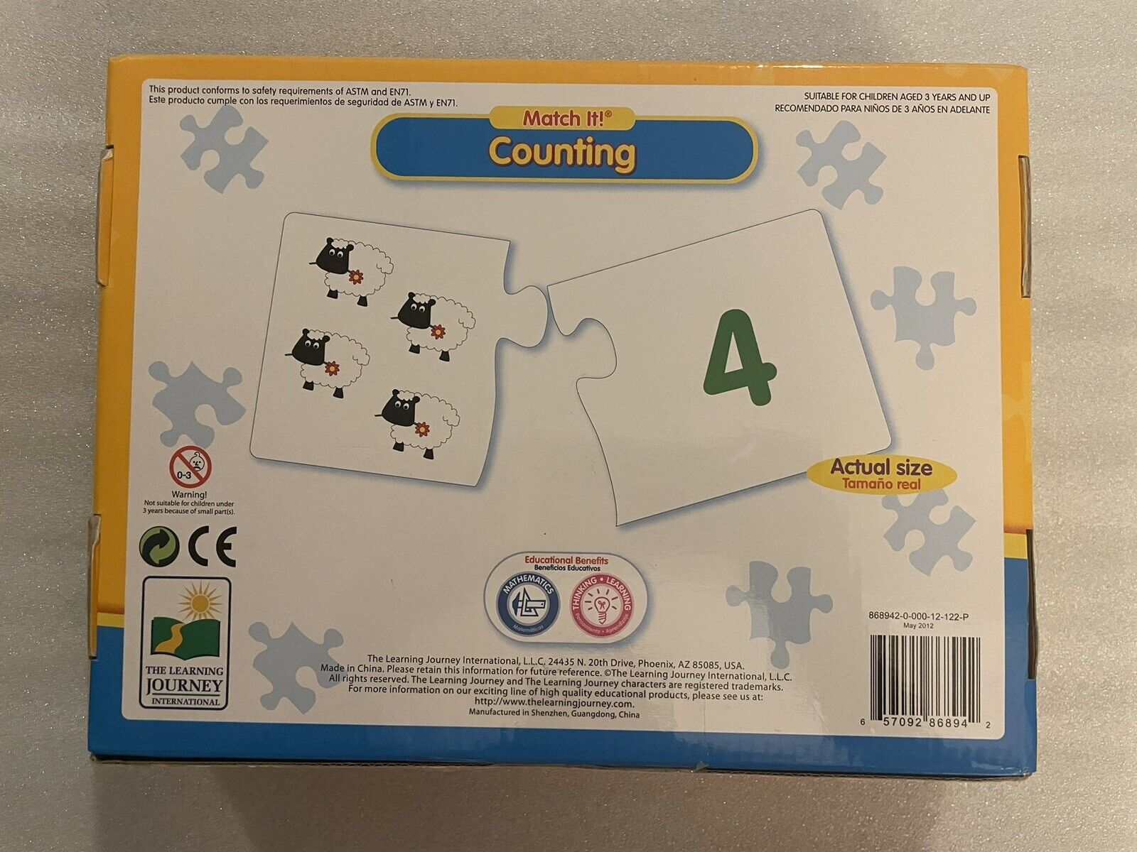 Learning Journey: Match It! Counting 30 Piece Self-Correcting Number Puzzle
