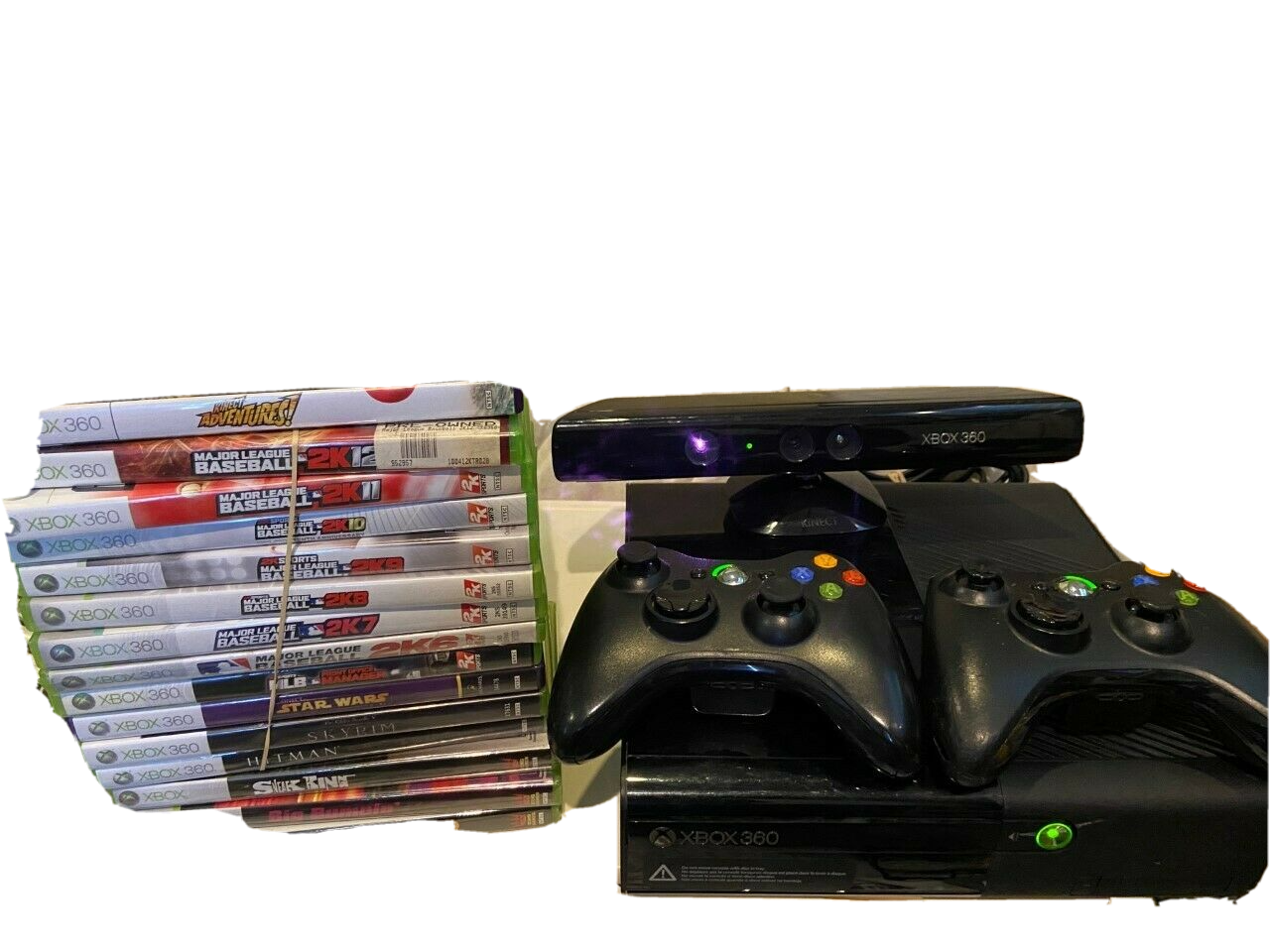 Microsoft XBOX 360 E 4GB/500GB +Kinect +2 Wireless Controllers +15 Games 