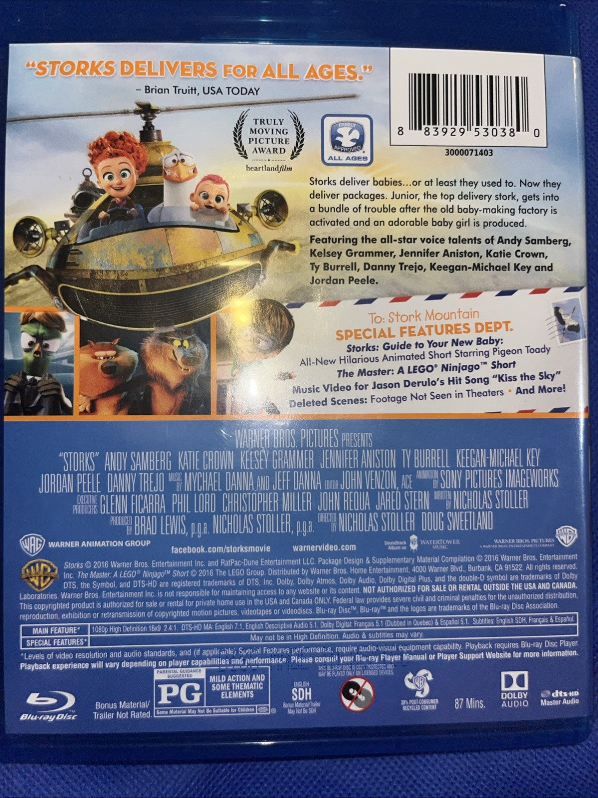 Storks (Blu-ray, 2016) Sealed