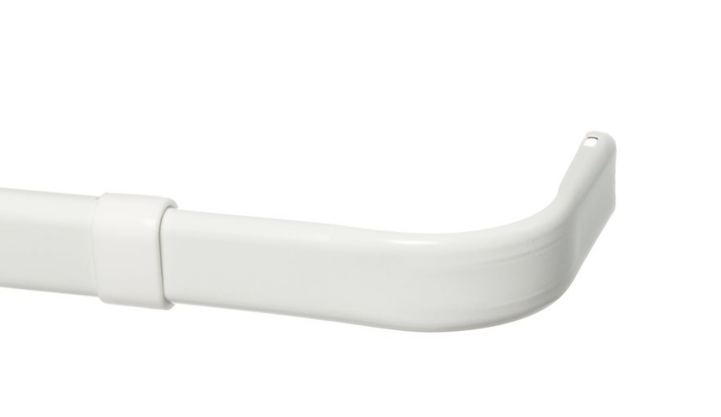 Curtain Rod 28-48 Inch Window Adjustable Length 2.5" Clearance Basic White