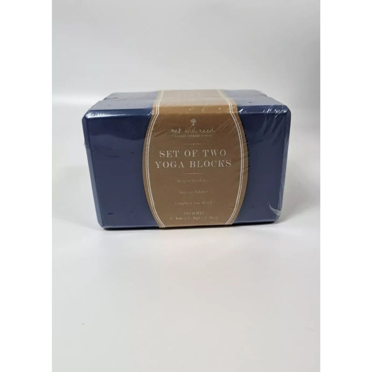 Oak and Reed set of 2 Blue Yoga Blocks 9" x 6" x 3" Brand New Sealed