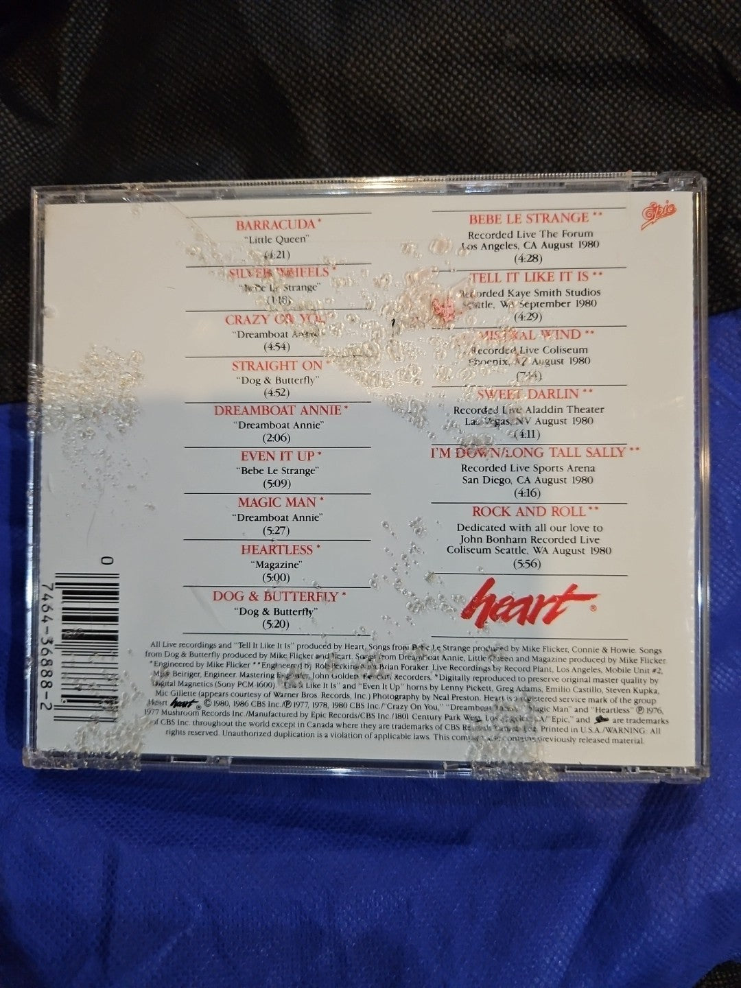 Greatest Hits/Live by Heart (CD, 1990)