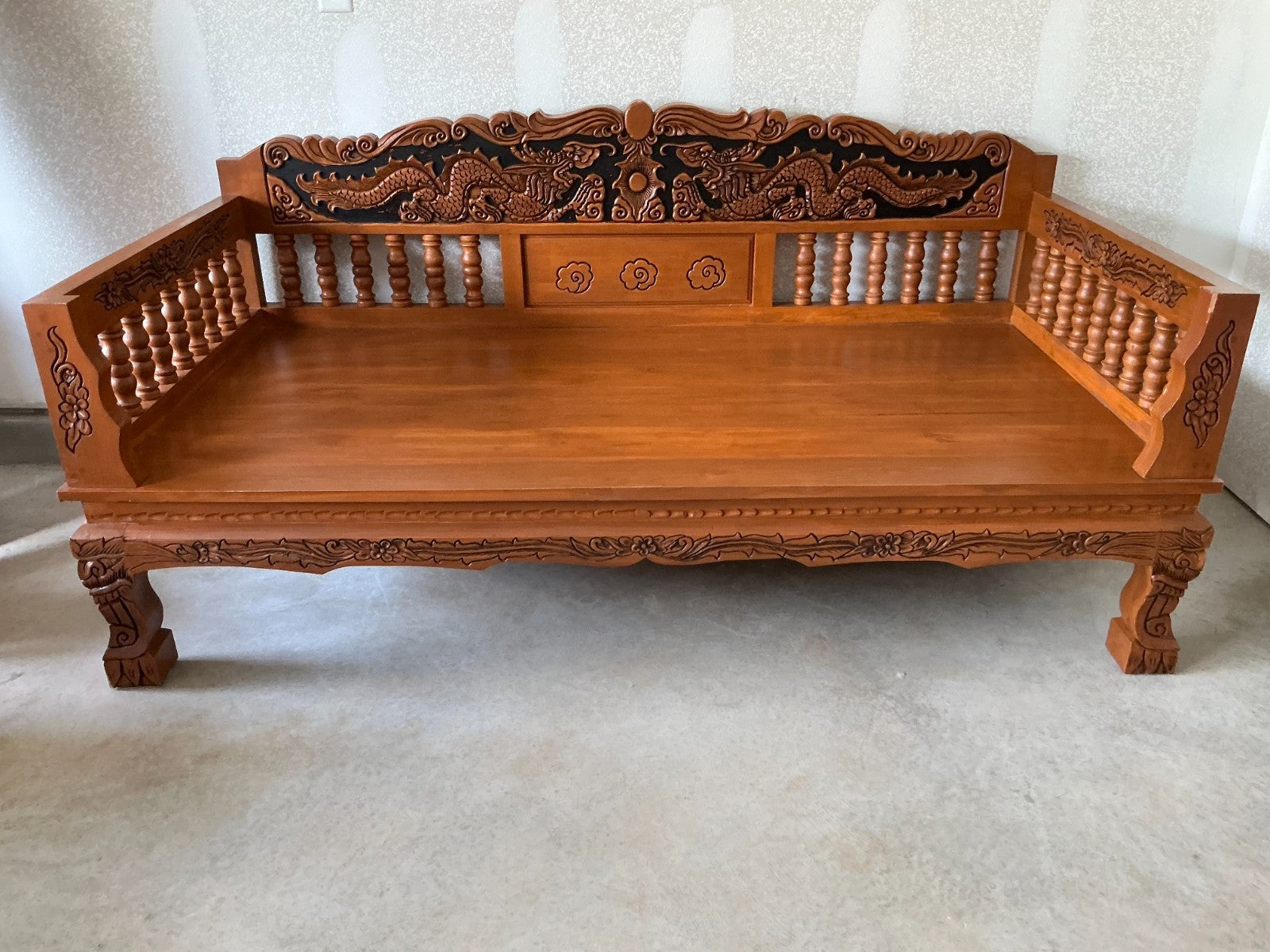 Teak Twin Daybed from Thailand Hand Carved