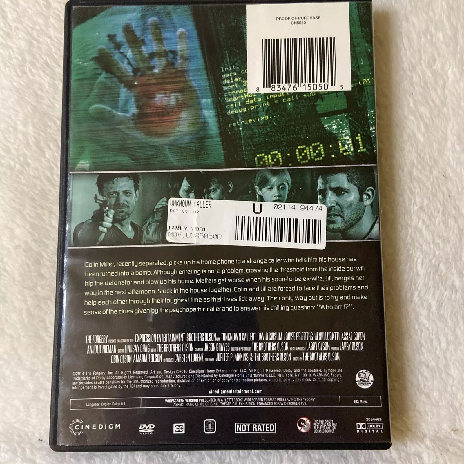 Unknown Caller (DVD, 2014) Brand New Sealed