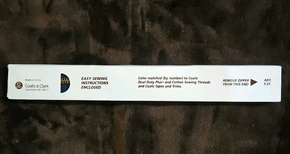 Coats F25 20-13 Heavyweight Brass Separating Metal Zipper 20"-Navy