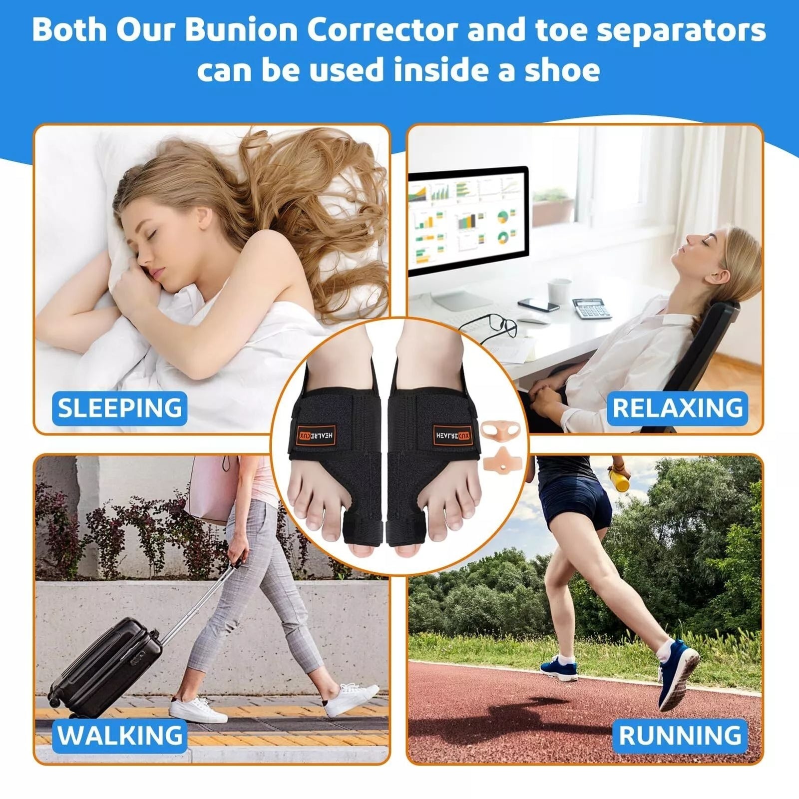 Healrecux Bunion Corrector for Men/Women - In Shoe - Factory Sealed