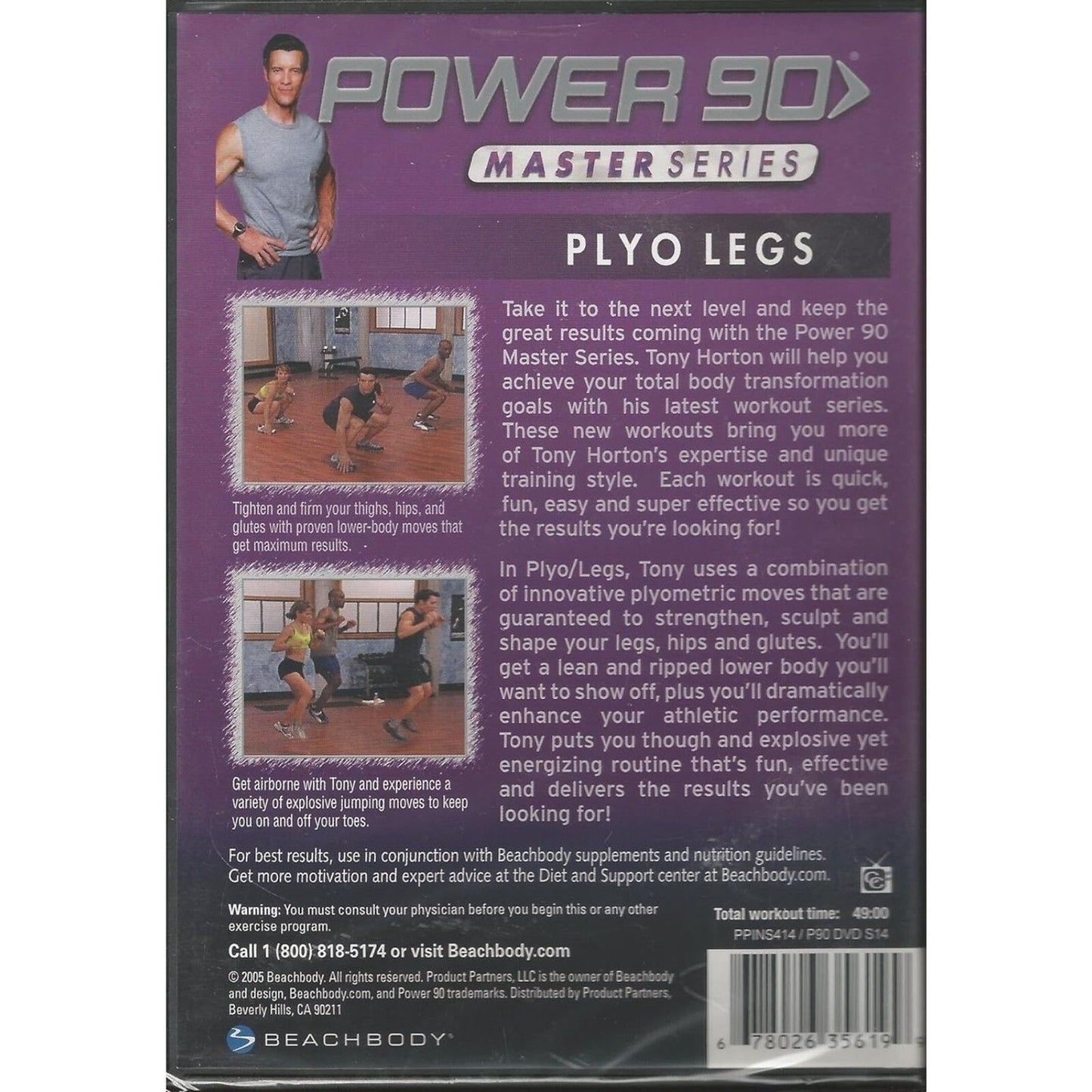 Power 90 - Tony Horton - Master Series Plyo Legs (DVD) Brand New Sealed