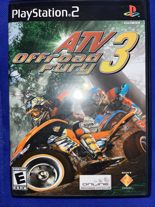 ATV Offroad Fury 3 (PS2) Original Case + Stickers + Manual + Reg Card. Tested