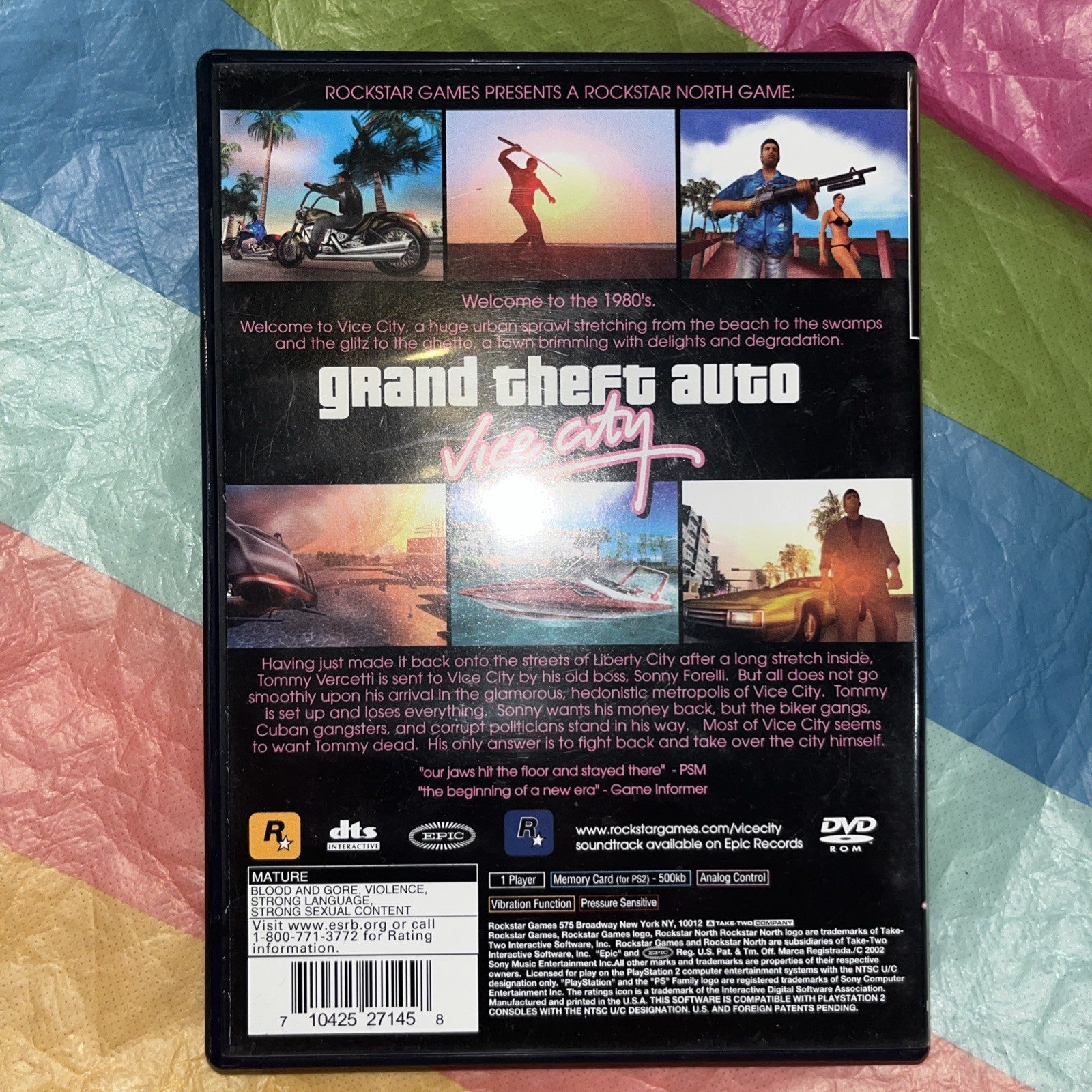 Grand Theft Auto: Vice City (PS2) Tested. Manual + Poster/Map. Original Case