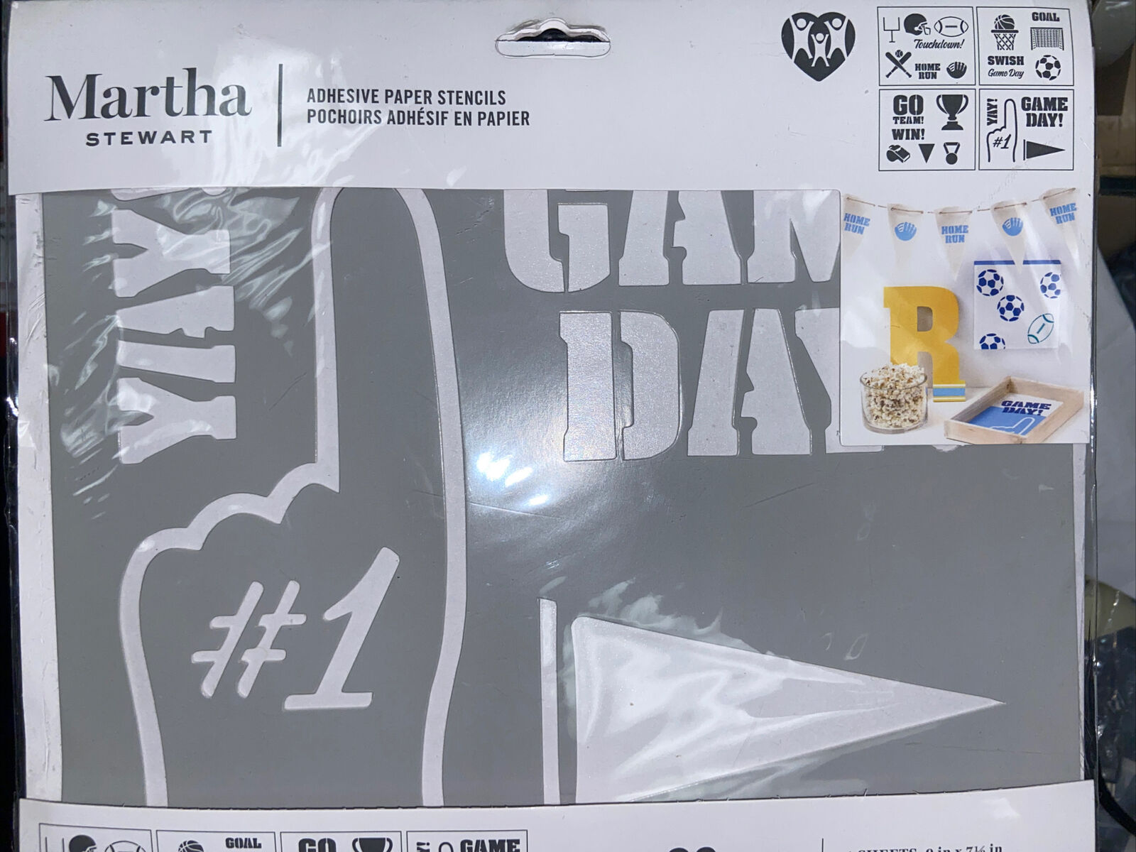 Martha Stewart Crafts Adhesive Laser-Cut Stencil 23 Designs Sports