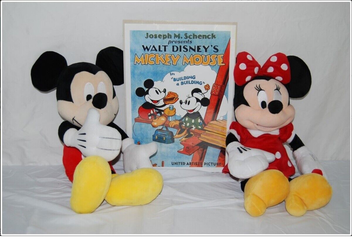 10" x 17" Joseph Schenck United Artist Print Disney + 17" Mickey & Minnie Plush